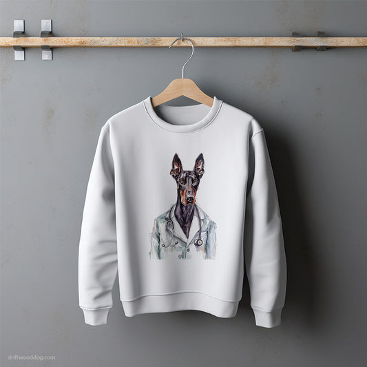 Dobermann on a Medical Mission Sweatshirt – Unisex Sweatshirt for Dog Lovers