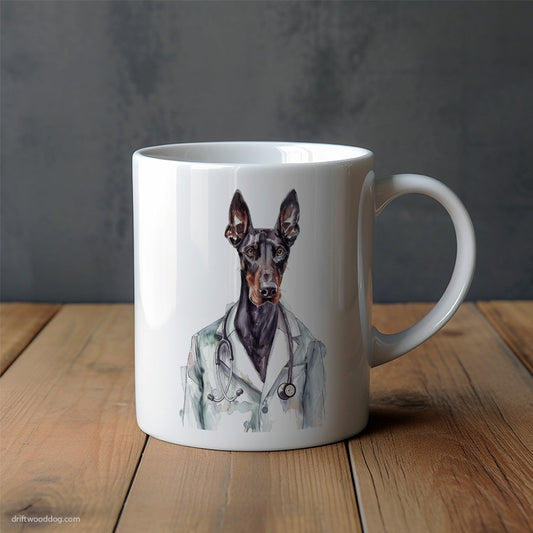 Dobermann on a Medical Mission Mug – Unique Dog Cups | Dog-Themed Mugs