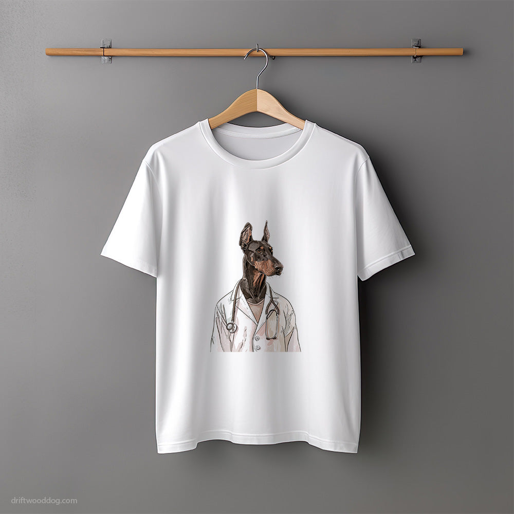 Dobermann Doctor on Duty T-Shirt – Unisex Tee for Dog Lovers