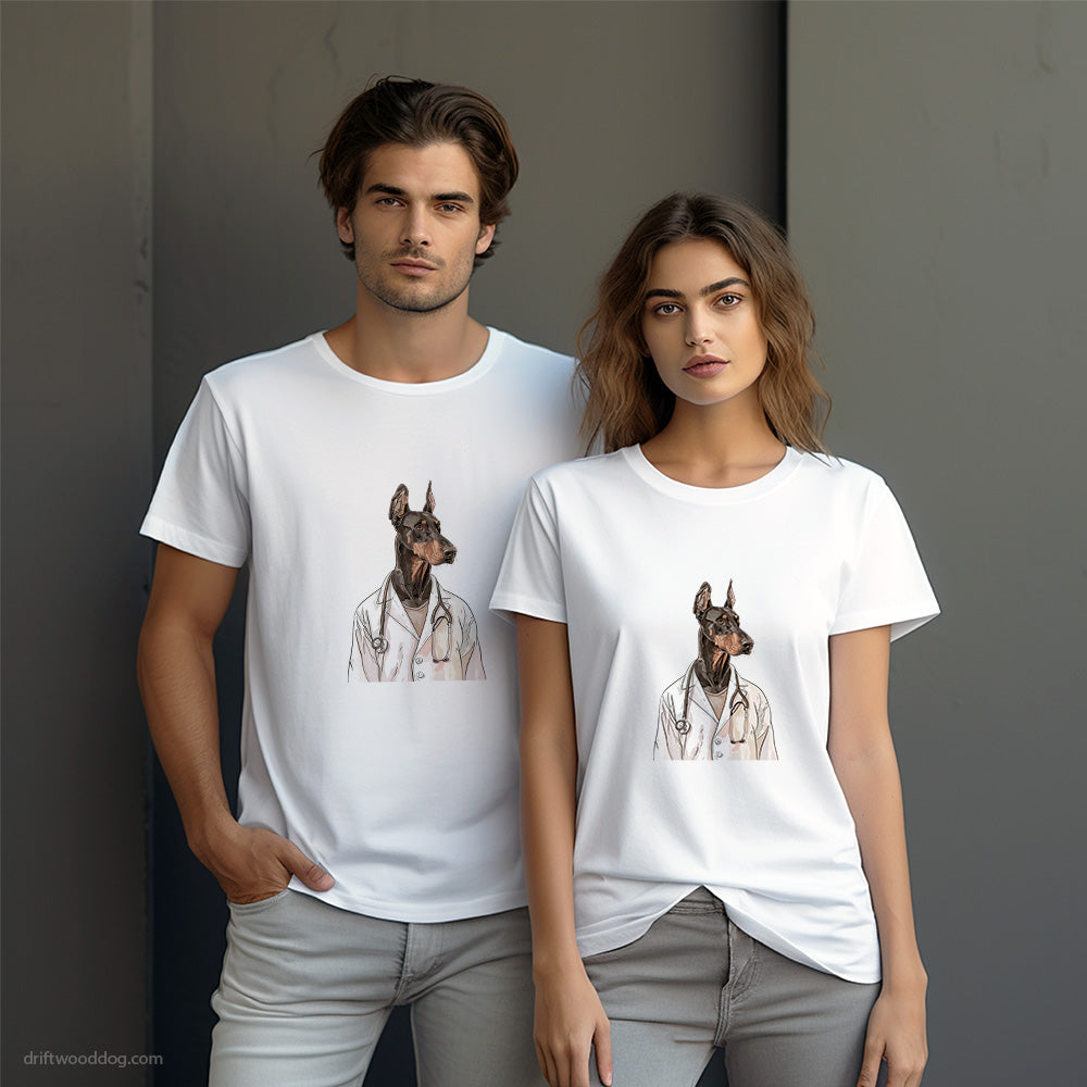 Dobermann Doctor on Duty T-Shirt – Dog-Themed Gifts for Dog Lovers