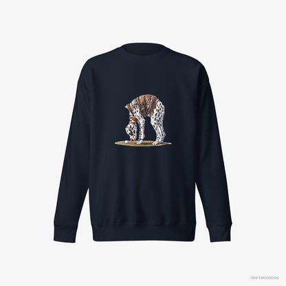 Dalmatian Sweatshirt – Women Navy Sweatshirt Eco-Friendly – on the Golf Course (on White Background)