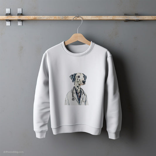 Dalmatian Doctor at Work Sweatshirt – Unisex Sweatshirt for Dog Lovers