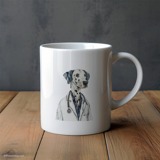 Dalmatian Doctor at Work Mug – Unique Dog Cups | Dog-Themed Mugs