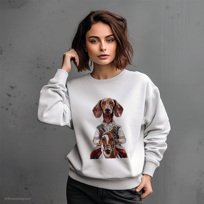 Dachshund Enjoying a Horseback Ride Sweatshirt – Dog-Themed Gifts for Dog Lovers