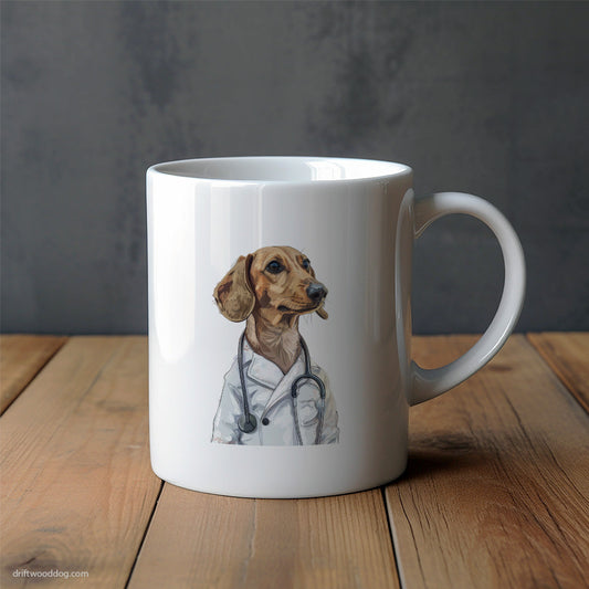 Dachshund in Medical Mode Mug – Unique Dog Cups | Dog-Themed Mugs