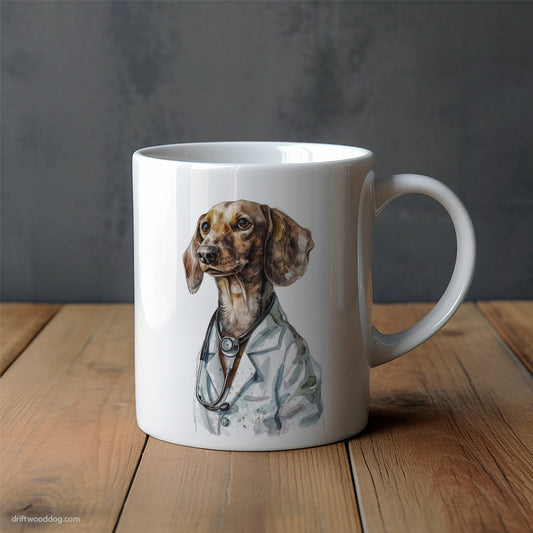 Dachshund Doctoring with Style Mug – Unique Dog Cups | Dog-Themed Mugs