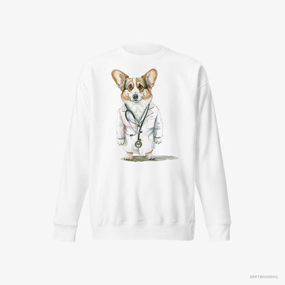 Corgi Doctor of Happiness White Sweatshirt