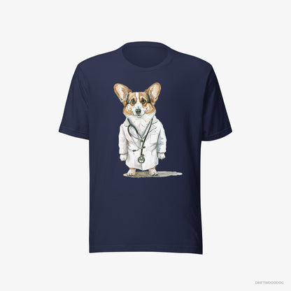 Corgi Doctor of Happiness Navy T-Shirt