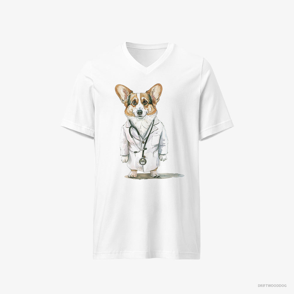 Corgi Doctor of Happiness V-Neck T-Shirt