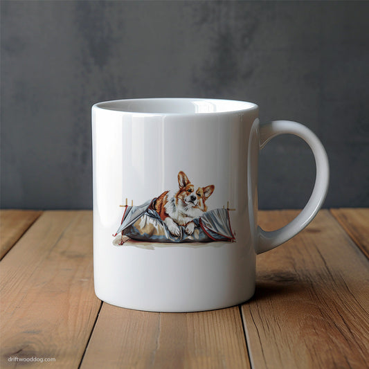 Corgi Camping in the Forest Mug – Unique Dog Cups | Dog-Themed Mugs