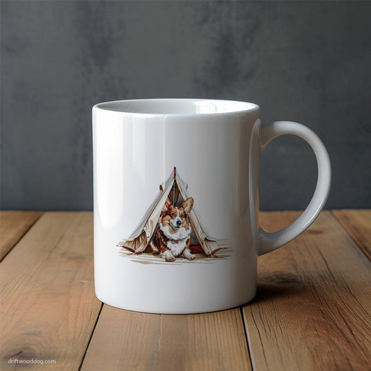 Corgi Camping with a View Mug – Unique Dog Cups | Dog-Themed Mugs