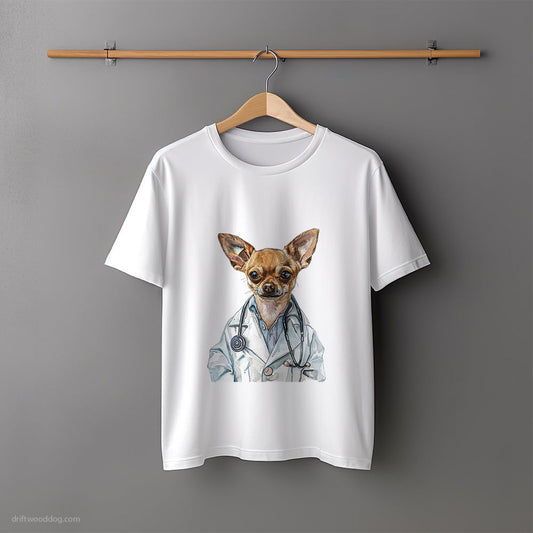 Chihuahua Acting as a Doctor T-Shirt – Unisex Tee for Dog Lovers