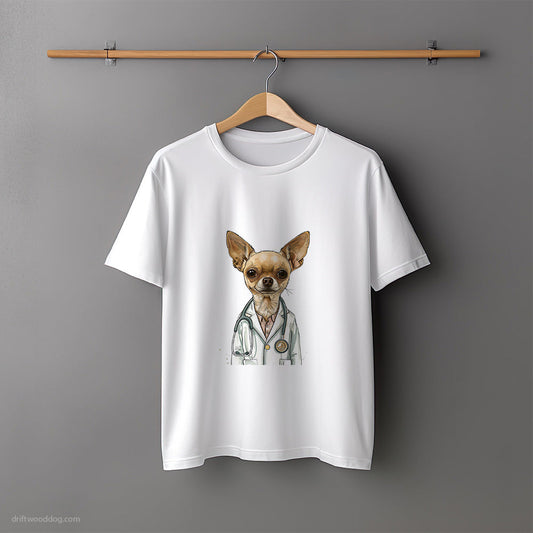 Chihuahua in Doctor’s Scrubs T-Shirt – Unisex Tee for Dog Lovers