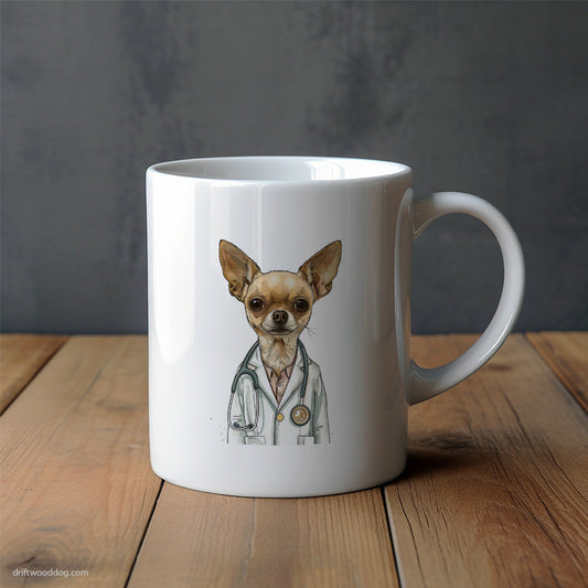 Chihuahua in Doctor’s Scrubs Mug – Unique Dog Cups | Dog-Themed Mugs