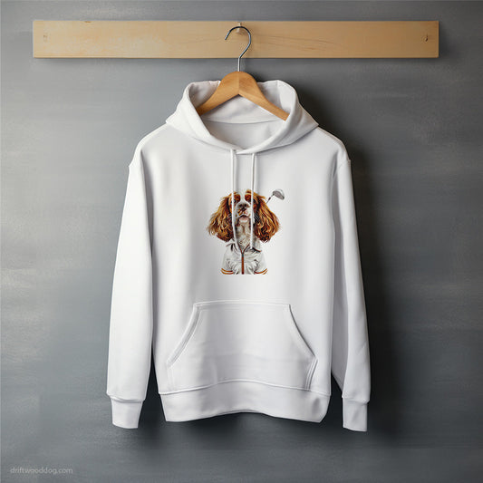 Cavalier King Charles Spaniel Enjoying a Day of Golf Hoodie – Unisex Hoodie for Dog Lovers