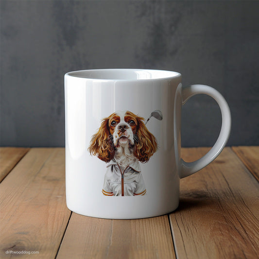 Cavalier King Charles Spaniel Enjoying a Day of Golf Mug – Unique Dog Cups | Dog-Themed Mugs