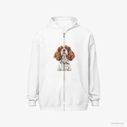 Cavalier King Charles Spaniel Enjoying a Day of Golf White Hoodie