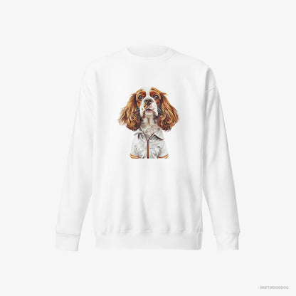 Cavalier King Charles Spaniel Enjoying a Day of Golf White Sweatshirt