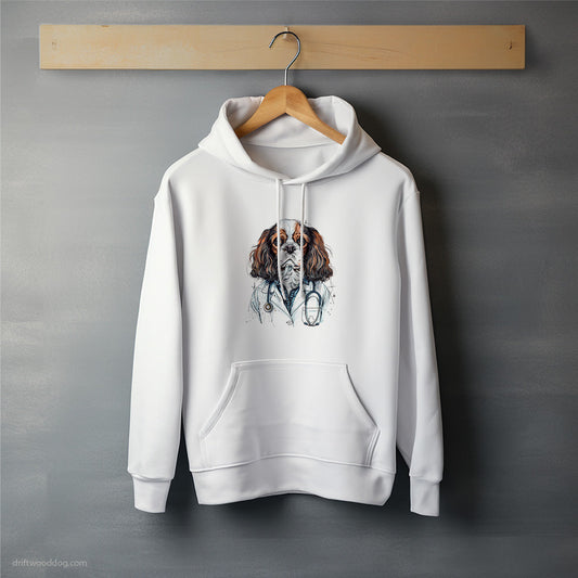 Cavalier King Charles Spaniel with a Stethoscope Hoodie – Unisex Hoodie for Dog Lovers