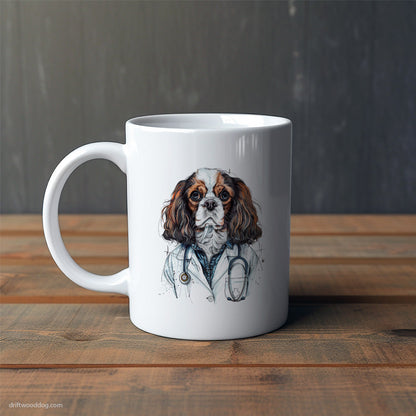 Cavalier King Charles Spaniel with a Stethoscope Mug – Cute Dog-Themed Mugs | Perfect Gifts for Dog Lovers