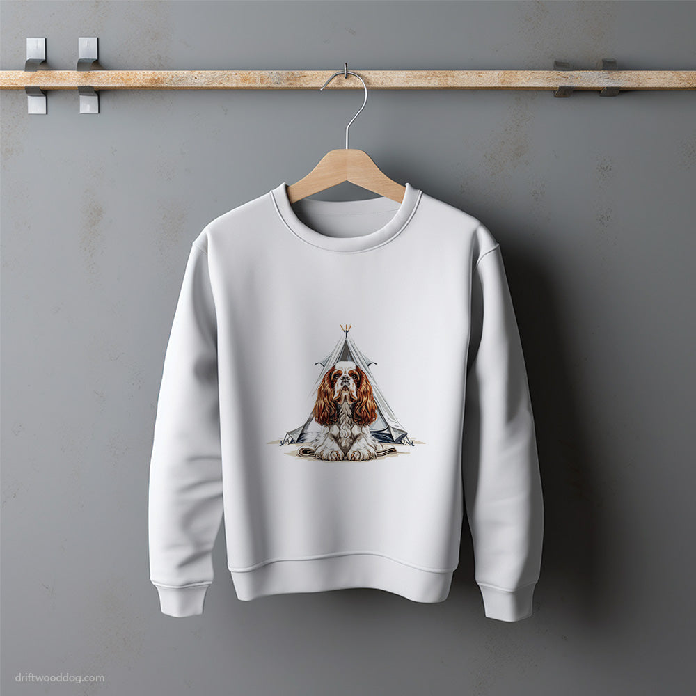 Cavalier King Charles Spaniel Camping Sweatshirt – Unisex Sweatshirt for Dog Lovers