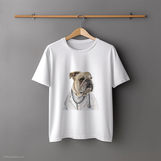 Bulldog Doctor on Duty T-Shirt – Unisex Tee for Dog Lovers