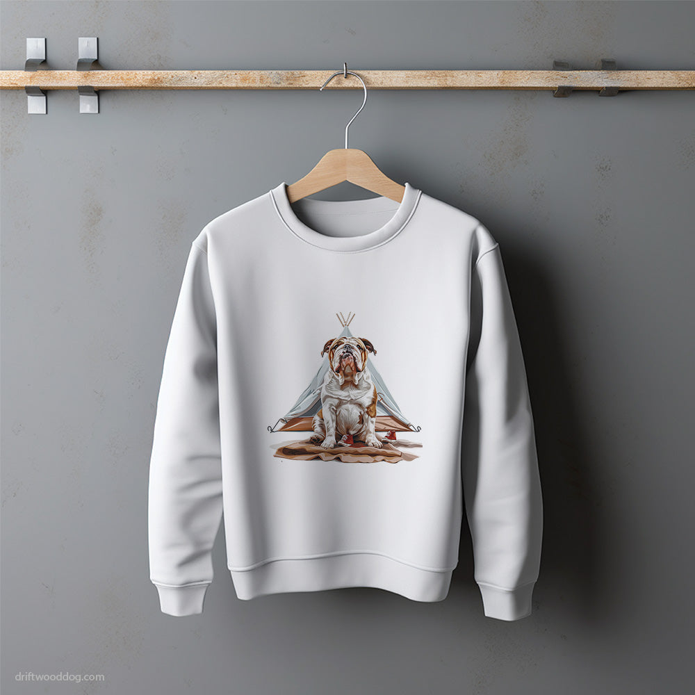 Bulldog Camping Sweatshirt – Unisex Sweatshirt for Dog Lovers