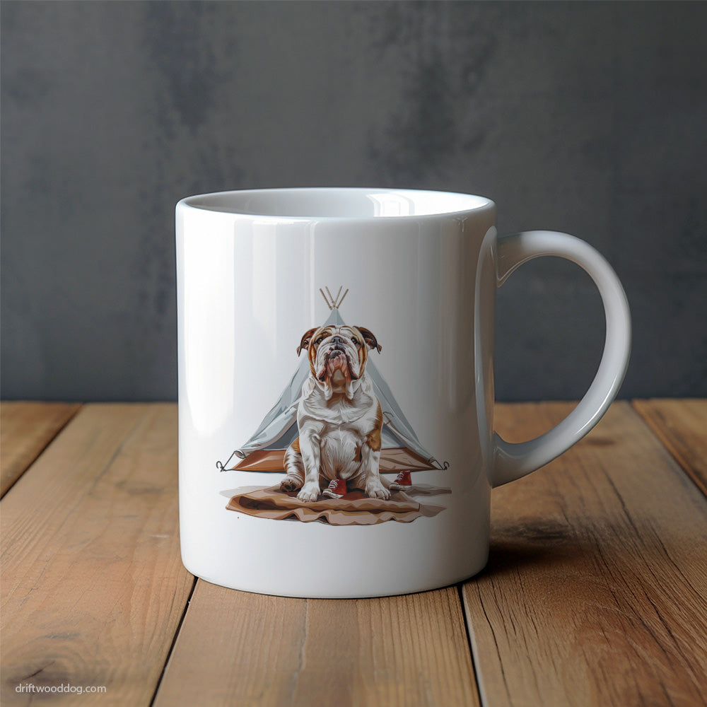 Bulldog Camping Mug – Unique Dog Cups | Dog-Themed Mugs