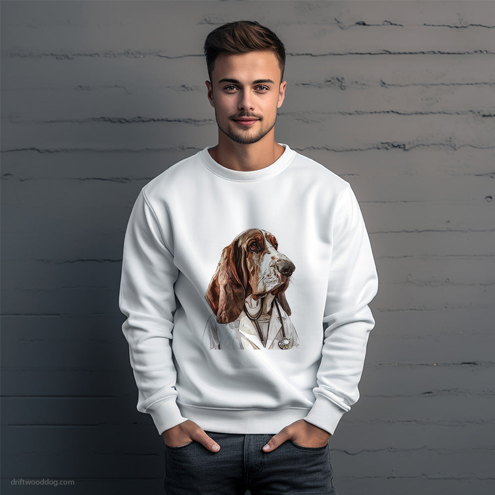 Basset Hound Surgical Superstar Sweatshirt – Unique Dog Sweatshirt for Men