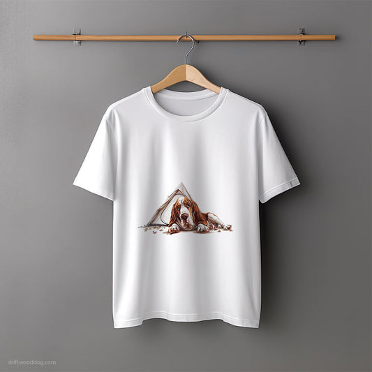 Basset Hound on a Tent Expedition T-Shirt – Unisex Tee for Dog Lovers