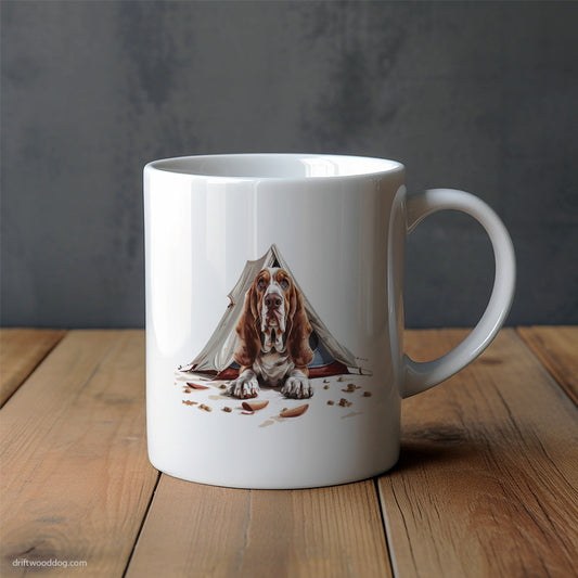 Basset Hound Camping with Style Mug – Unique Dog Cups | Dog-Themed Mugs