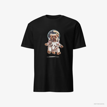 Yorkshire Terrier Astronaut in Space Black T-Shirt