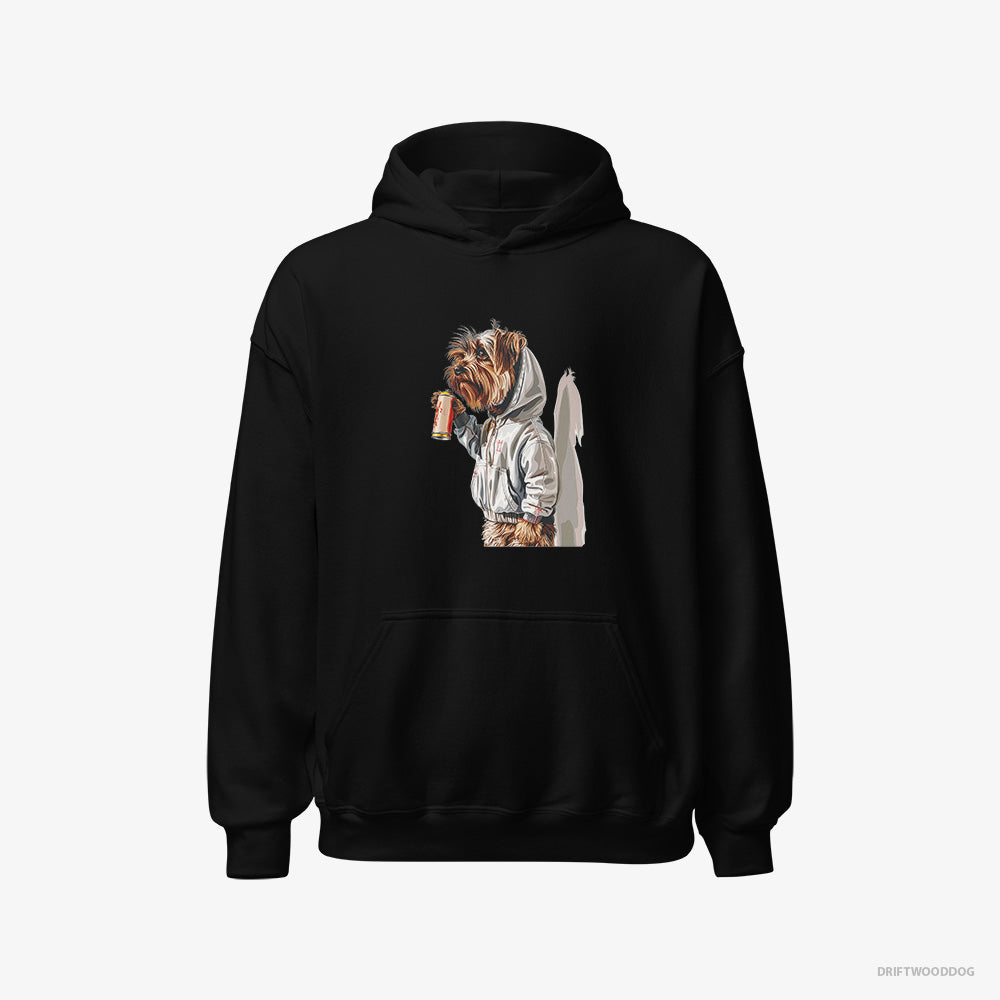 Yorkshire Terrier Hoodie – Men Black Hoodie Classic – Ready to Paint Graffiti (on White Background)