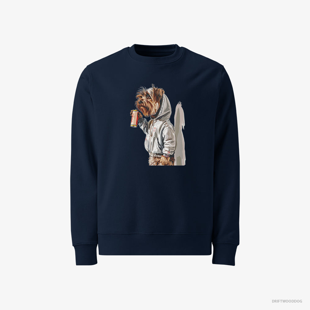 Yorkshire Terrier Sweatshirt – Men Navy Sweatshirt Classic – Ready to Paint Graffiti (on White Background)