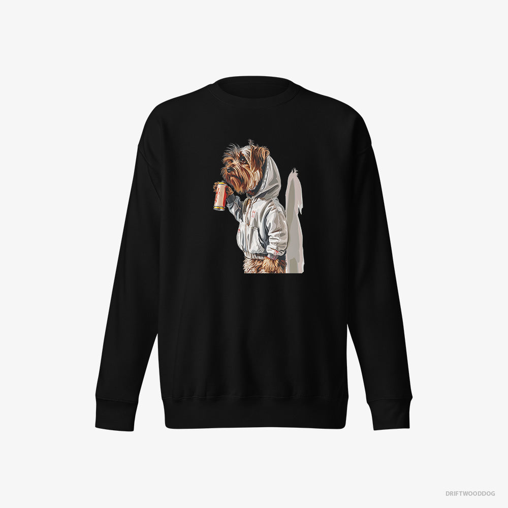 Yorkshire Terrier Sweatshirt – Women Black Sweatshirt Eco-Friendly – Ready to Paint Graffiti (on White Background)