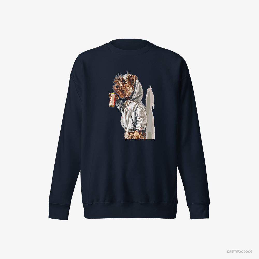 Yorkshire Terrier Sweatshirt – Men Navy Sweatshirt Eco-Friendly – Ready to Paint Graffiti (on White Background)