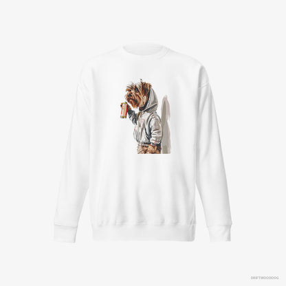 Yorkshire Terrier Ready to Paint Graffiti White Sweatshirt