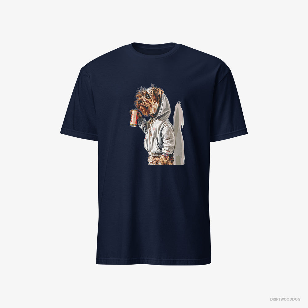 Yorkshire Terrier T-Shirt – Men Navy T-Shirt Classic – Ready to Paint Graffiti (on White Background)