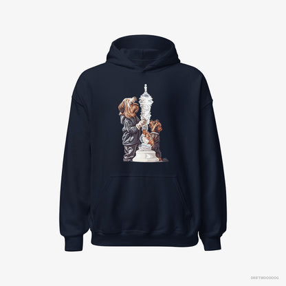 Yorkshire Terrier Performing an Ice Figure Navy Hoodie