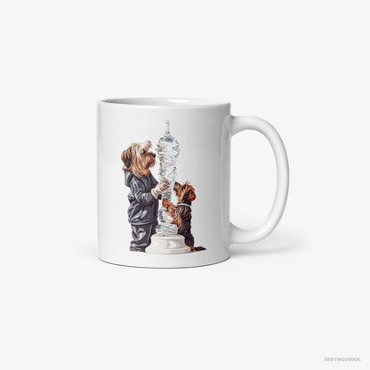 Yorkshire Terrier Performing an Ice Figure White Mug