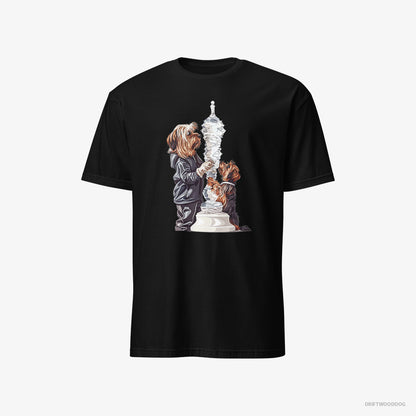 Yorkshire Terrier Performing an Ice Figure Black T-Shirt