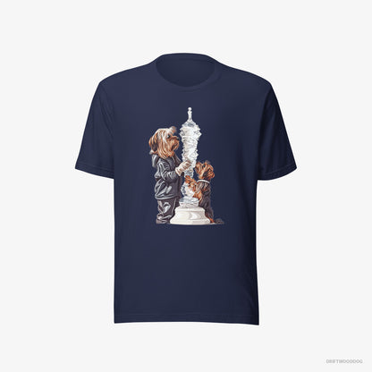 Yorkshire Terrier Performing an Ice Figure Navy T-Shirt