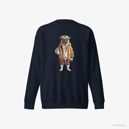 Pug as a Street Artist Navy Sweatshirt