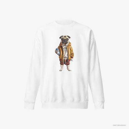 Pug as a Street Artist White Sweatshirt