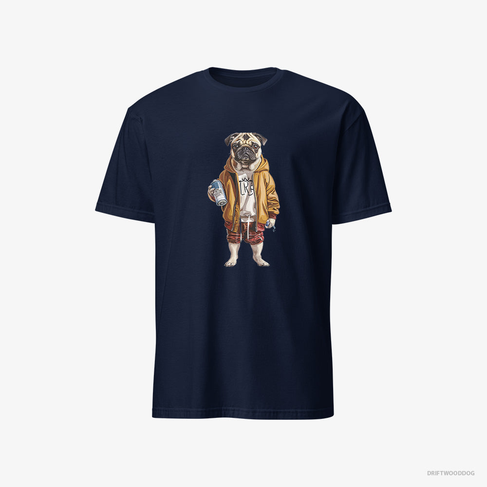 Pug as a Street Artist – Men's T-Shirt Navy – Classic