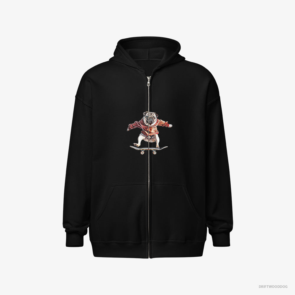 Pug Performing Skateboard Tricks Full-Zip Hoodie