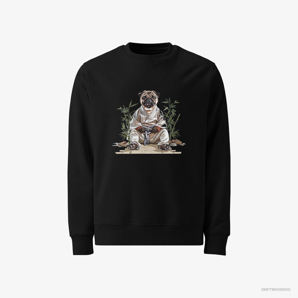 Pug Dressed as a Ninja in a Japanese Garden – Men's Sweatshirt Black – Classic