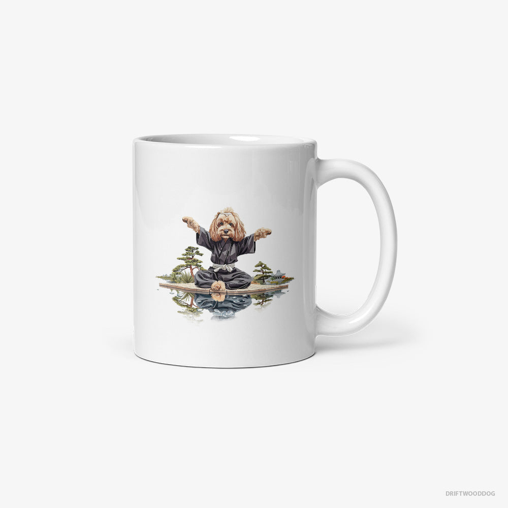 Poodle in a Black Ninja Outfit in a Zen Garden Classic Mug