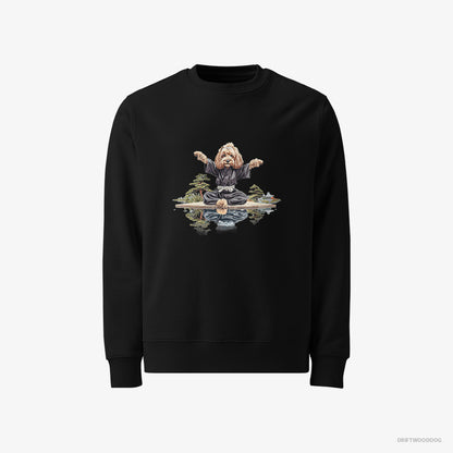 Poodle in a Black Ninja Outfit in a Zen Garden Black Sweatshirt