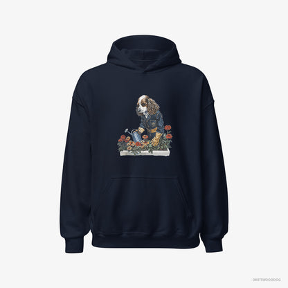 Poodle Taking Care of Plants Navy Hoodie